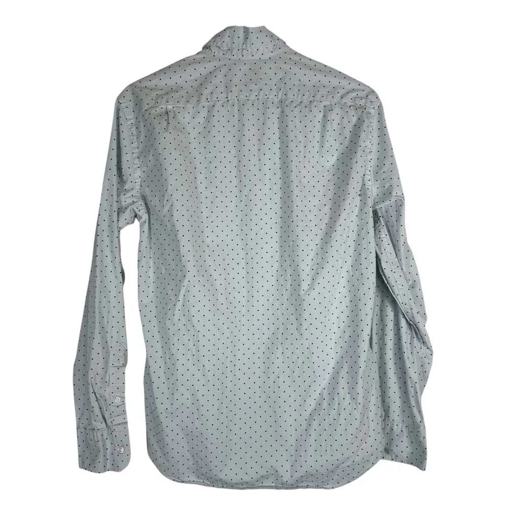 J. Crew Men's Small Slim Fit Flex Washed Polka Dot Long Sleeve Button Up Shirt - Picture 5 of 5